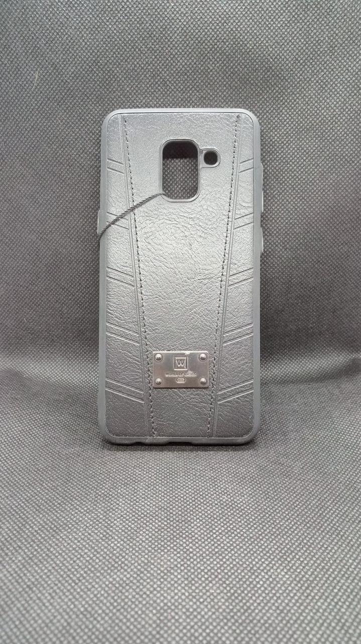 Шкіряний чохол накладка Samsung Galaxy A5 2018 бампер силіконовий ЧОРНИЙ