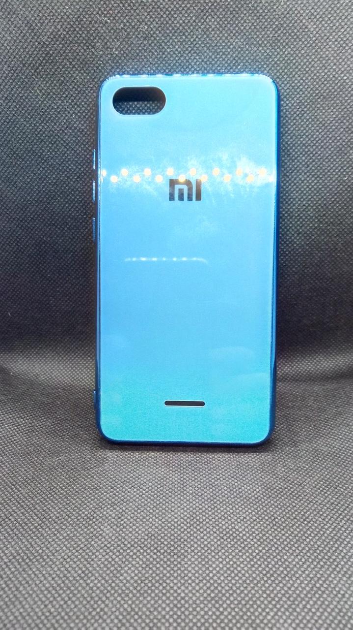 Чохол Glass Case для Xiaomi Redmi 6A накладка на бампер синій, фото 1