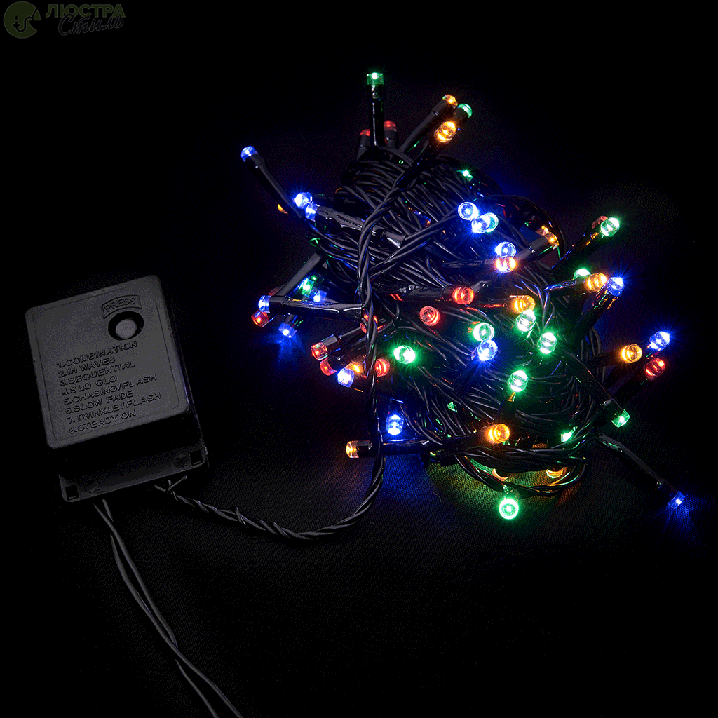 Гірлянда внутрішня DELUX «STRING» З 100LED 5m мульти/чорний IP20