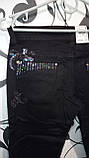 Брюки шкільні підліткові для дівчинки з паєтками чорні LAFEIDINA JEANS (26 розмір), фото 4