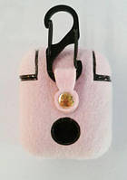 Чохол для навушників PRC Apple AirPods Cloth/пухнастий Рожевий