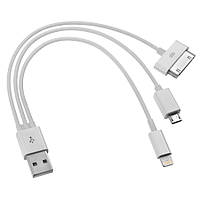 Кабель-перехідник oneLounge USB 3-in-1 (Lightning, 30-pin, microUSB) для пристроїв Apple