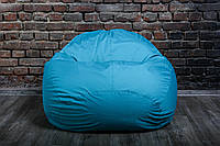 Бескаркасное большое кресло мешок груша XXL 130х160см, голубое