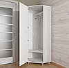 Біла кутова шафа розпашна з полицями і штангою, шафа для одягу в передпокій шириною 70 см Opendoors, фото 4