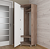 Біла кутова шафа розпашна з полицями і штангою, шафа для одягу в передпокій шириною 70 см Opendoors, фото 8