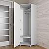 Біла кутова шафа розпашна з полицями і штангою, шафа для одягу в передпокій шириною 70 см Opendoors, фото 10