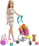 Прогулянка зі цуценятами Барбі з вихованцями в колясці Barbie Stroll 'n Play Pups, фото 6
