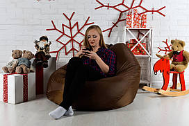 Безкаркасне крісло мішок груша XXL oxford, коричневе