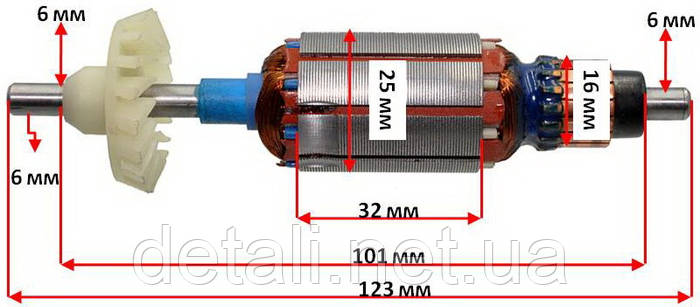 Купить Якорь гравера Sturm GM2316F (123*25 посадка 6mm), цена 361 грн ...