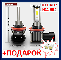 RoadSun Led H11 H8 12V 6000k міні LED світлодіодні з чипом цоколь н11 н8 12в