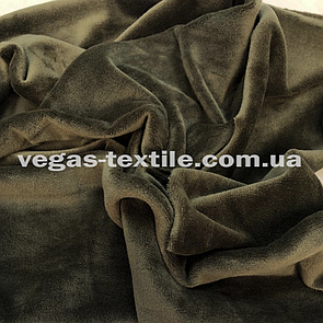 Тканина Велюр плюш стрейч Хакі
