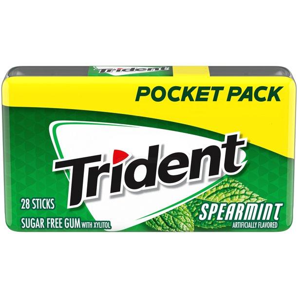 Жуйки Trident Spearmint Sugar Free Gum 28 Pieces