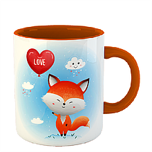 Чашка лисиця з кулькою love