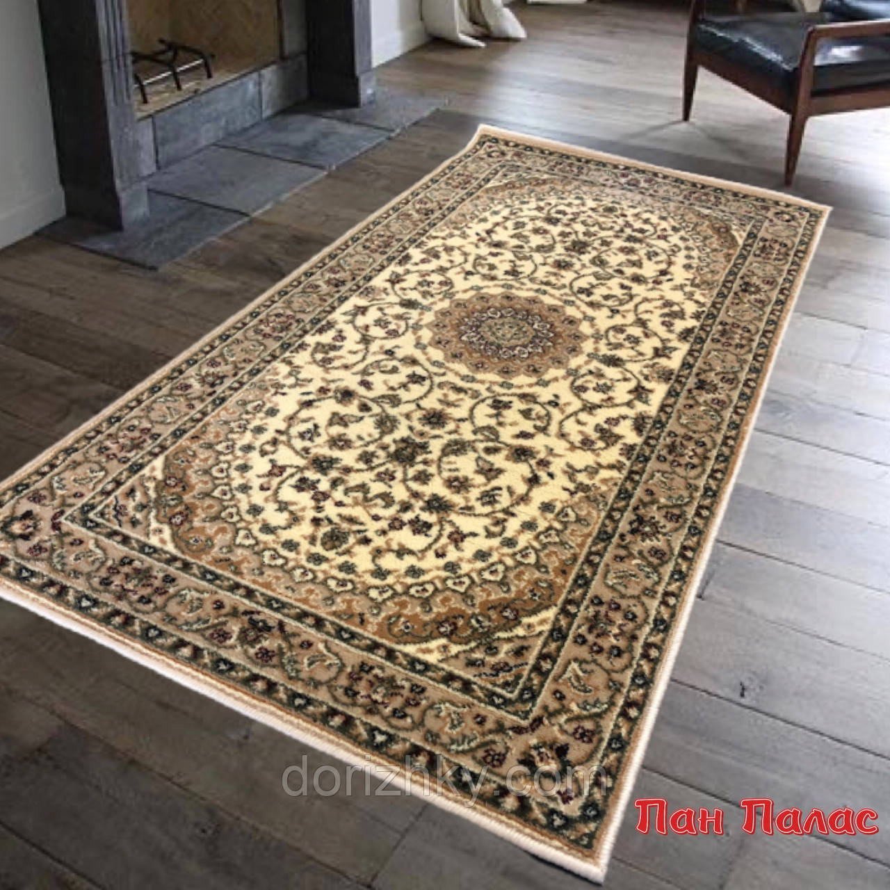 80х150 см. Lotos 1555/100 коверик на пол. Бежевый цвет.