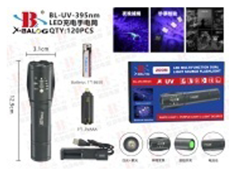 Ліхтар поліцейський Bailong 18650 micro USB BL-UV-395NM 120шт 9871, фото 1