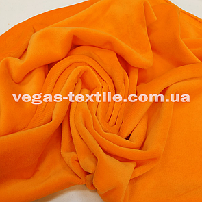 Тканина Велюр плюш стрейч Жовтогарячий