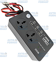 Перетворювач UKC авто інвертор 12В-220В 200W з екраном (3 USB, 2 розетки, 3 порти 5.5х2.5)