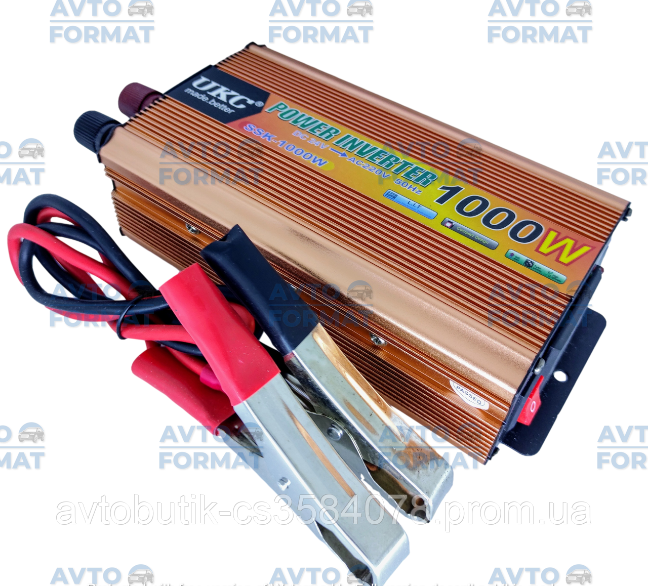 Перетворювач напруги UKC 12V-220V 1000W, авто інвертор 12В-220В 1000Вт, фото 1