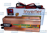 Перетворювач напруги UKC 12V-220V 2000W, авто інвертор 12В-220В 2000Вт, фото 2