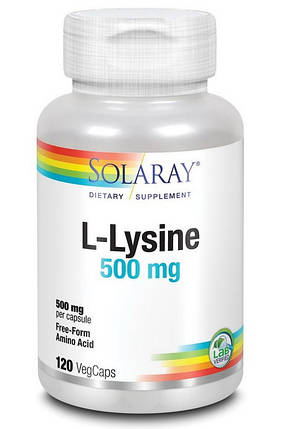 Лізин Solaray L-Lysine 500 mg 120 veg caps Амінокислоти, фото 2