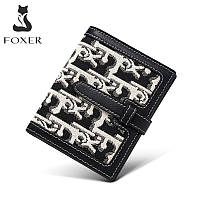 Жіночий гаманець Foxer, чорний гаманець із мікрофібри з відділенням для карток і написом, літо 2021