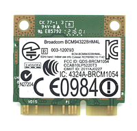 Wi-fi адаптер для ноутбука 300 Мбит/с BCM943228HMB Dual Band 2.4 Ghz 5Ghz