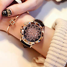 Жіночі годинники Classic Diamonds з чорним ремінцем, жіночий наручний годинник, Жіночі наручні годинники з камінчиками