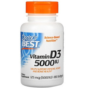 Вітаміни і мінерали Doctor's s Best Vitamin D3 125 mcg (5000 IU) (180 капсул.)