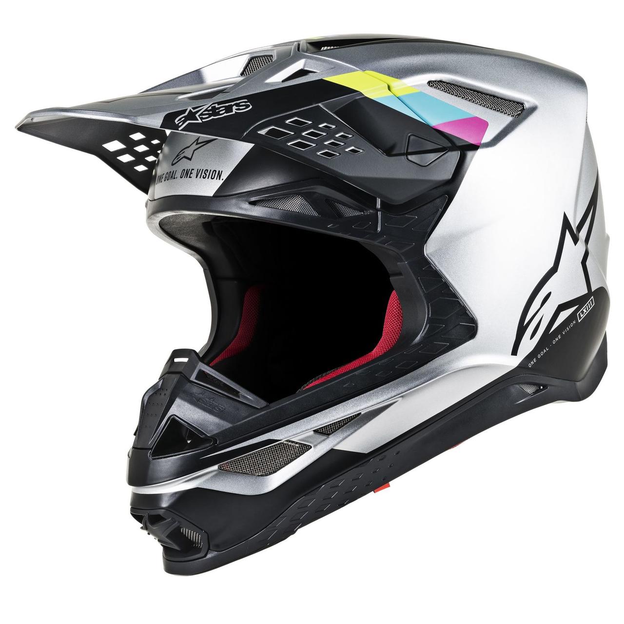 Шлем alpinestars silver / black supertech m8
