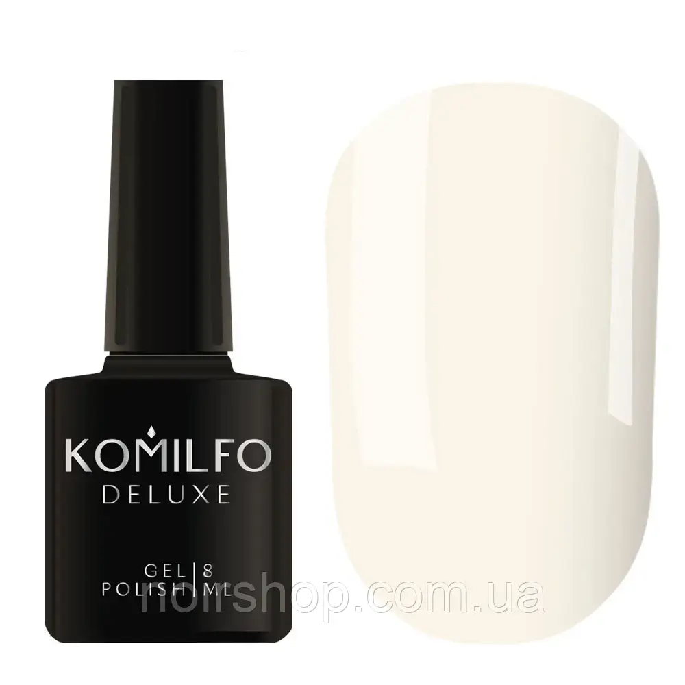 Гель-лак Komilfo Deluxe Series NoD004 (кремово-сірий, емаль), 8 мл