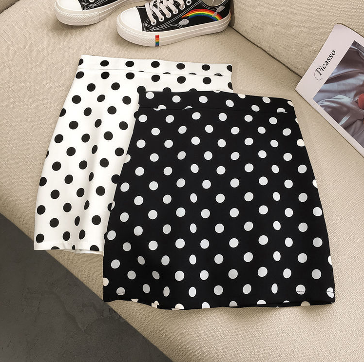 Стильна мініспідниця в горошок, великі розміри