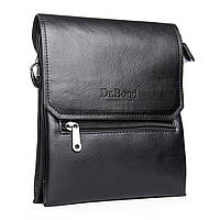 Сумка мужская черная на плечо средний размер 23*19 см спереди карман Dr. Bond GL 213-2