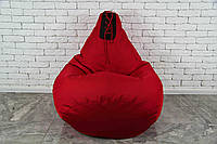 Бескаркасное кресло мешок груша пуфик Боксерская груша XL 120х75, красное
