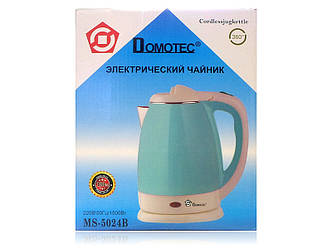 Чайник електричний з нержавіючої сталі 2,0л 1500Вт (синій) Domotec MS-5024B 12шт 7060
