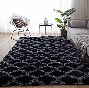 Хутровий ворсистий великий килимок Травичка 230 х 200 см з довгим ворсом