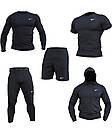 Чоловічий компресійний костюм Nike 5в1: Рашгард, шорти, легінси, футболка, худі. Комплект компресійний, фото 9