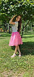 Ніжна рожева фатінова спідниця для дівчинки від 2 до 14 років 98-164 см, фото 2