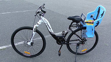 Блакитне з сірим велокресло дитяче велосипедне крісло на велосипед, фото 4