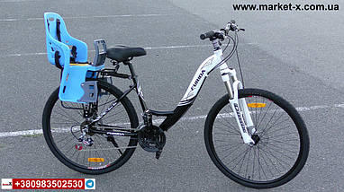 Блакитне з сірим велокресло дитяче велосипедне крісло на велосипед, фото 5