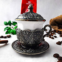 Турецкая чашка для кофе. Цвет: "золото", 50 мл Темное Серебро