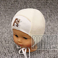 42 5-7 месяца велюровая с подкладкой осенняя весенняя шапочка для новорожденных мальчика 4378 Бежевый