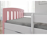 Дитяче ліжко односпальне 160 х 80 Kocot Kids Classic 1 Mix рожеве з шухлядою Польща, фото 5