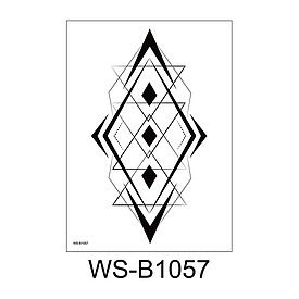 Флеш Тату. 21*10 См, Перевідна. Тимчасова. Геометрія, Wsb-1057 (S), Ч/Б