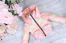 Демісезонна куртка дитяча укорочена для дівчинки 7-12 років, рожевого кольору