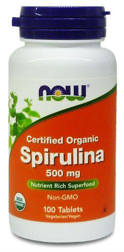 Now Foods Spirulina 500 мг сертифікована органічна спіруліна Нау Фудс 100 таблеток США