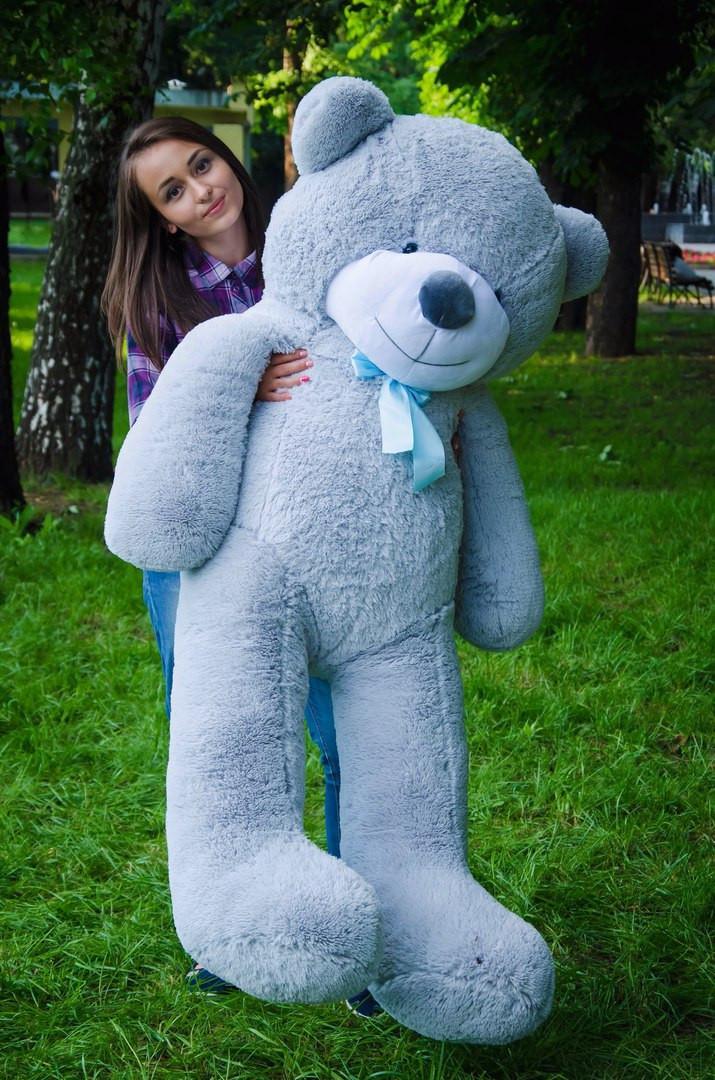 Плюшевий ведмедик М'яка іграшка Рафаель 160 см Сірий