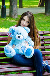 Плюшевий ведмедик М'яка іграшка Потап 50 см Блакитний