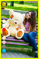 Плюшевий ведмедик М'яка іграшка Потап 90 см Персиковий, фото 2