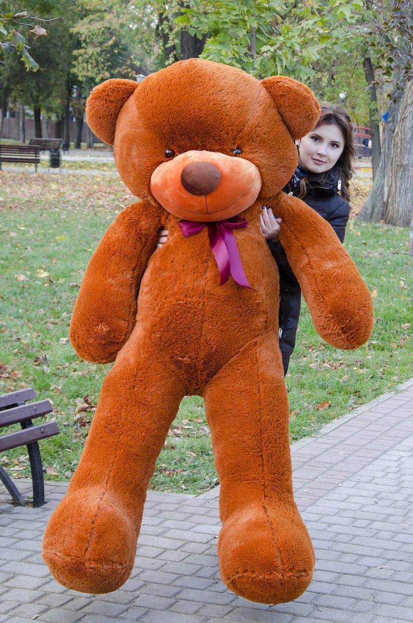 Плюшевий ведмедик М'яка іграшка Рафаель 200 см Коричневий