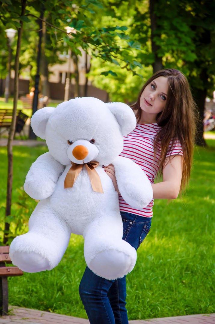 Плюшевий ведмедик М'яка іграшка Томии 100 см Білий